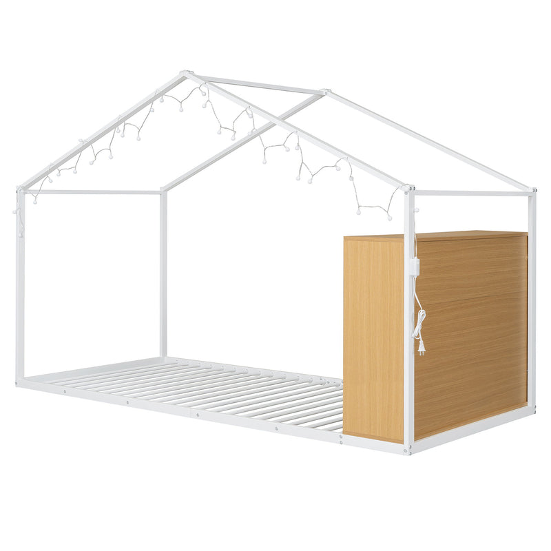 Bed House Frame With Shelves And Lights - R&R Furniture Gallery (Fountain Valley, CA)