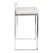 Lumi Source Fuji stackable counter stool set with elegant contemporary design and sleek wooden seats and metal legs.