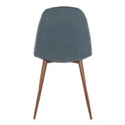 Lumi Source Pebble mid-century modern dining chair set, two stylish chairs with curved wooden legs and plush upholstered seats.