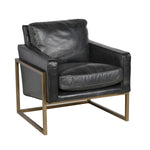 Classic Home Ken club chair in a textured upholstery with curved arms and tapered wooden legs