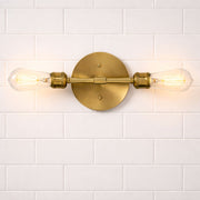 Reverie - Double Lights Bathroom Wall Sconce Over Mirror - Clear / Gold - R&R Furniture Gallery (Fountain Valley, CA)