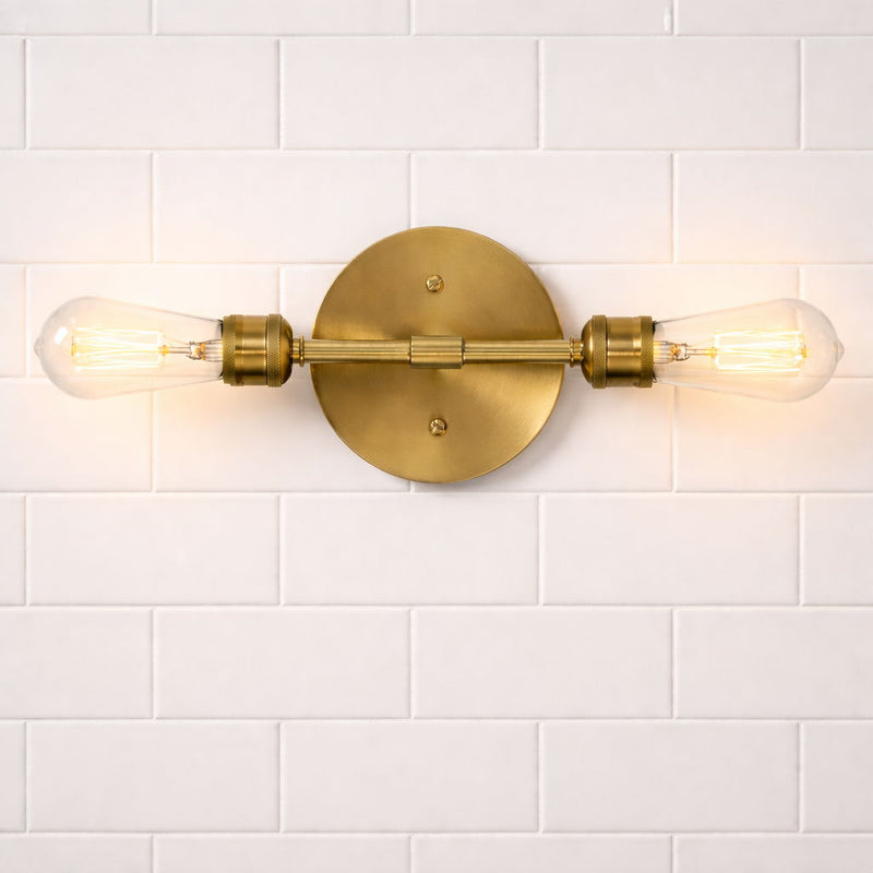Reverie - Double Lights Bathroom Wall Sconce Over Mirror - Clear / Gold - R&R Furniture Gallery (Fountain Valley, CA)