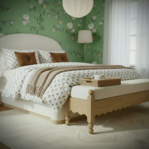 Thelma - Performance Basketweave Bench - Cream