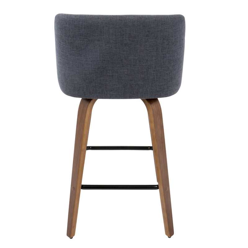 Toriano - Mid Century Modern Fixed Height Counter Stool & Square Footrest (Set of 2) - R&R Furniture Gallery (Fountain Valley, CA)