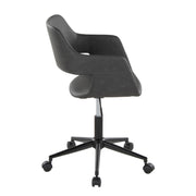 Lumi Source Margarite contemporary task desk chair with a sleek design, adjustable height, and modern black upholstery.