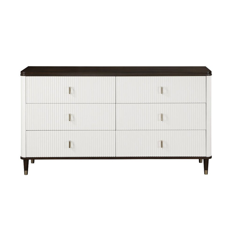 Carena - Dresser With Jewelry Tray - White & Brown - R&R Furniture Gallery (Fountain Valley, CA)