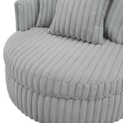 Mindy - Oversized Swivel Barrel Chair - Gray - R&R Furniture Gallery (Fountain Valley, CA)