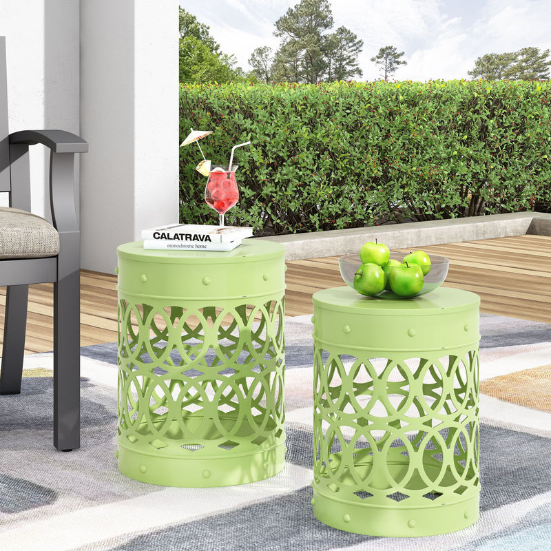 Outdoor Metal S/2 End Table - R&R Furniture Gallery (Fountain Valley, CA)
