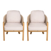 Grotta - Outdoor Dining Arm Chair (Set of 2) - Teak / Beige - R&R Furniture Gallery (Fountain Valley, CA)