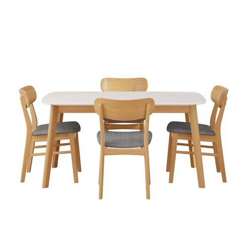 5 Piece Dining Set With Table And Upholstered Chairs - R&R Furniture Gallery (Fountain Valley, CA)