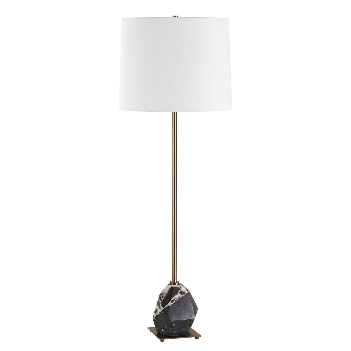 Rowland - Panda Marble Buffet Lamp - Black / Brass