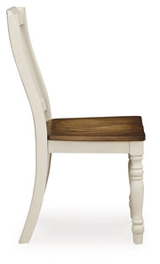 Wirloni - Dining Room Side Chair (Set of 2) - Antique White / Brown - R&R Furniture Gallery (Fountain Valley, CA)