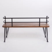Outdoor Bench With Powder Coated Iron Frame - Teak - R&R Furniture Gallery (Fountain Valley, CA)