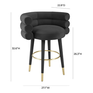 Betty - Velvet Counter Stool - R&R Furniture Gallery (Fountain Valley, CA)