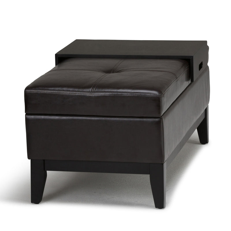 Oregon - Contemporary Storage Ottoman Bench With Tray - R&R Furniture Gallery (Fountain Valley, CA)