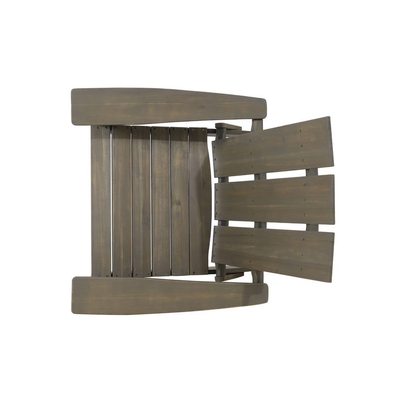 Noble House Aurascape outdoor foldable Adirondack arm chair in weather-resistant material, black finish, and comfortable design.