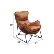 Thurshan - Accent Chair - Aperol Top Grain Leather & Black - R&R Furniture Gallery (Fountain Valley, CA)