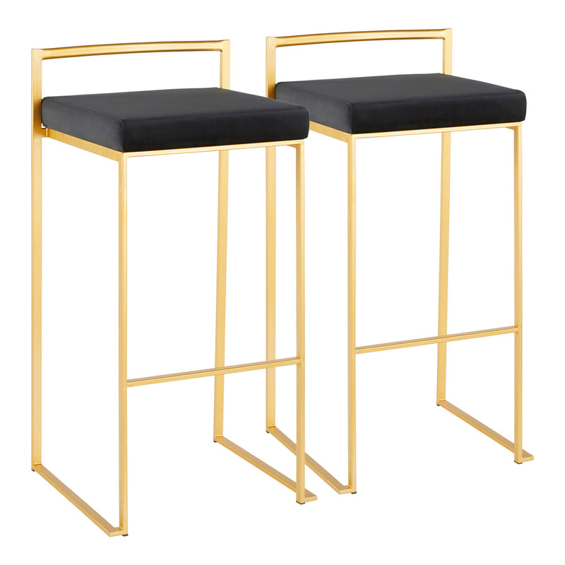 Lumi Source Fuji contemporary glam barstool with quality construction, featuring a sleek design and cushioned seat.