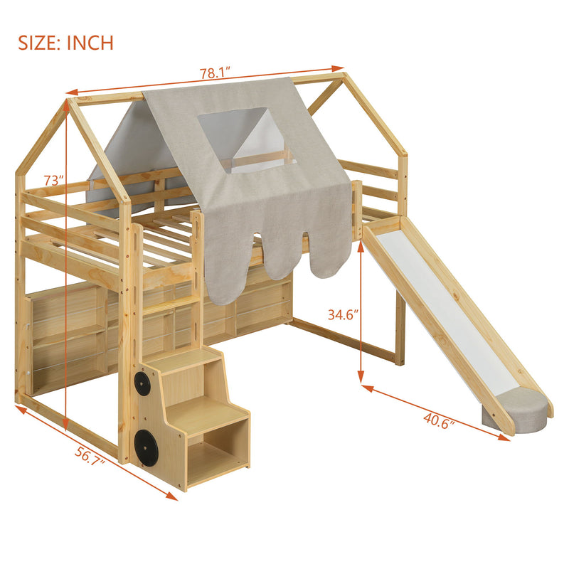Loft Bed With House Shaped Frame And Tent - R&R Furniture Gallery (Fountain Valley, CA)