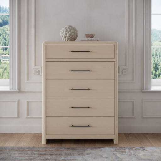 Wallen 5 Drawer Chest- Wht Snd - R&R Furniture Gallery (Fountain Valley, CA)