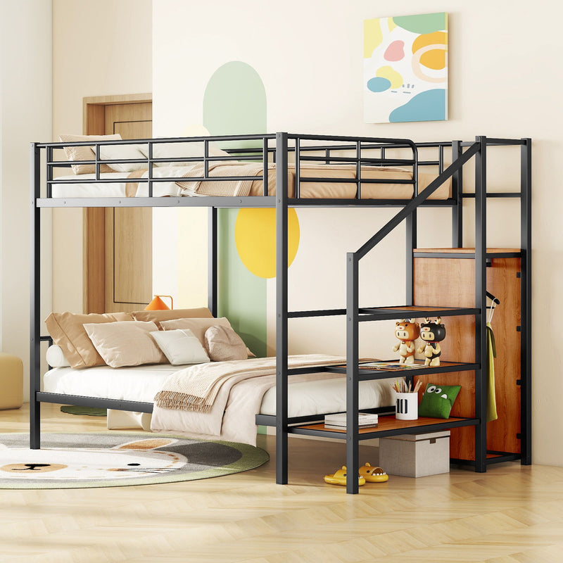 Bunk Bed With Lateral Storage Ladder And Wardrobe - R&R Furniture Gallery (Fountain Valley, CA)