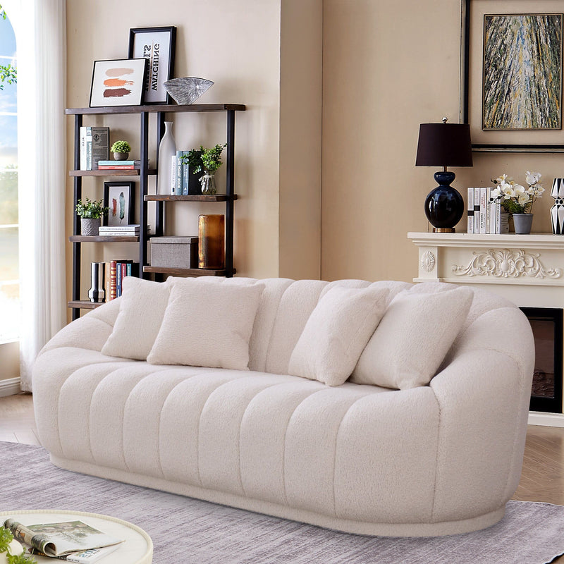 Maximilian - Modern Japandi Style Tight Back Boucle Couches - R&R Furniture Gallery (Fountain Valley, CA)