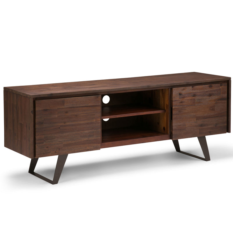 Lowry - TV Media Stand - Distressed Charcoal Brown - R&R Furniture Gallery (Fountain Valley, CA)