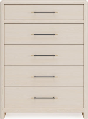 Wallen 5 Drawer Chest- Wht Snd - R&R Furniture Gallery (Fountain Valley, CA)
