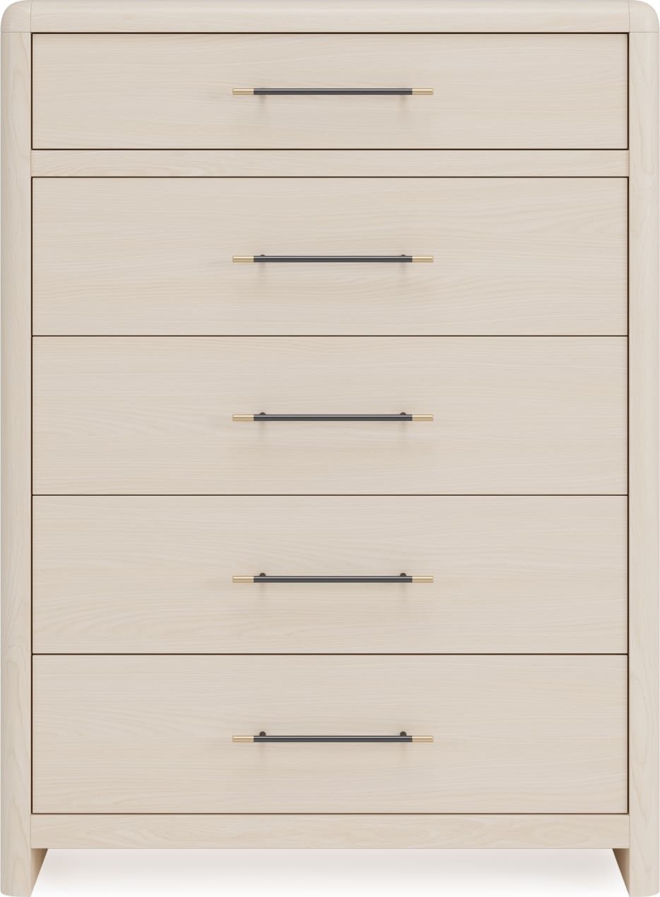 Wallen 5 Drawer Chest- Wht Snd - R&R Furniture Gallery (Fountain Valley, CA)