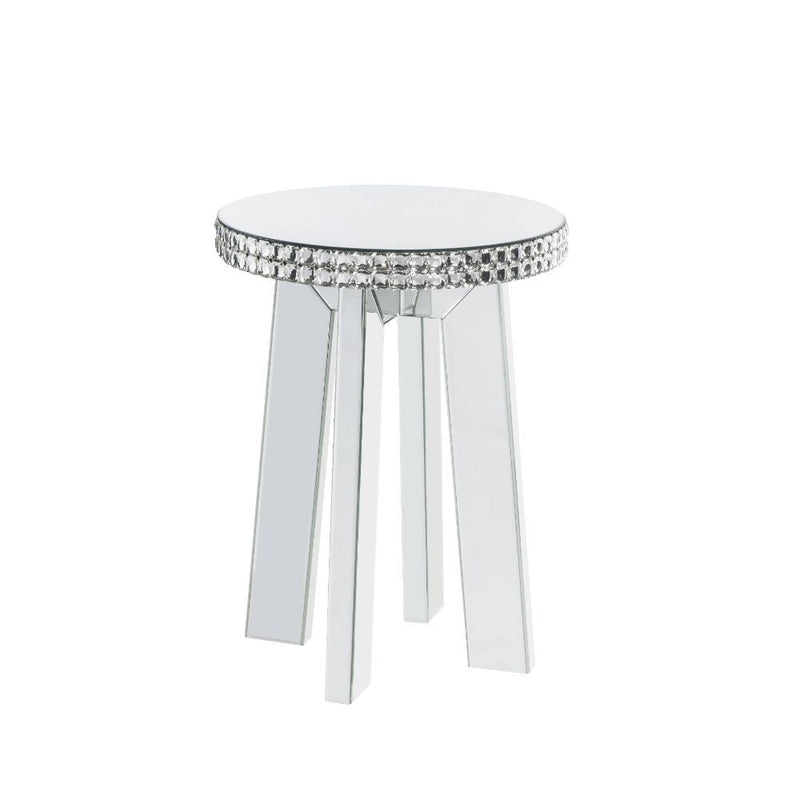 Lotus - End Table - Mirrored & Faux Ice Cube Crystals - R&R Furniture Gallery (Fountain Valley, CA)