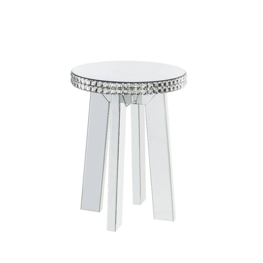 Lotus - End Table - Mirrored & Faux Ice Cube Crystals - R&R Furniture Gallery (Fountain Valley, CA)