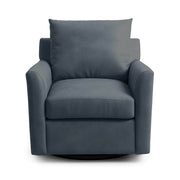 Classic Home Olivia swivel chair with a plush upholstered seat, wooden base, and modern design, perfect for home or office use.