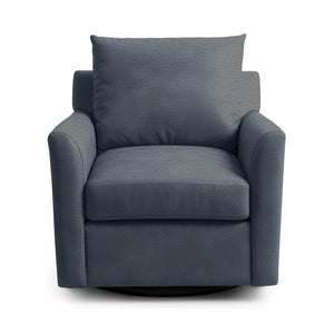 Classic Home Olivia swivel chair with a plush upholstered seat, wooden base, and modern design, perfect for home or office use.