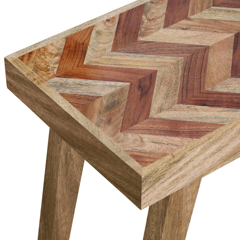 Artisan - Handcrafted Mango Wood Bench Rustic Boho Style - Natural - R&R Furniture Gallery (Fountain Valley, CA)