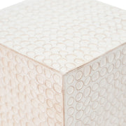 Chic Modern Mgo Cube Side Table With Fluted Design - Antique Brown - R&R Furniture Gallery (Fountain Valley, CA)