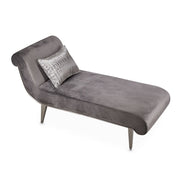 Roxbury Park - Velvet Chaise - Gray Pearl / Stainless Steel - R&R Furniture Gallery (Fountain Valley, CA)