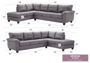 Glory Furniture Gallant stationary sectional sofa with plush fabric and modern design, shown in a living room setting.