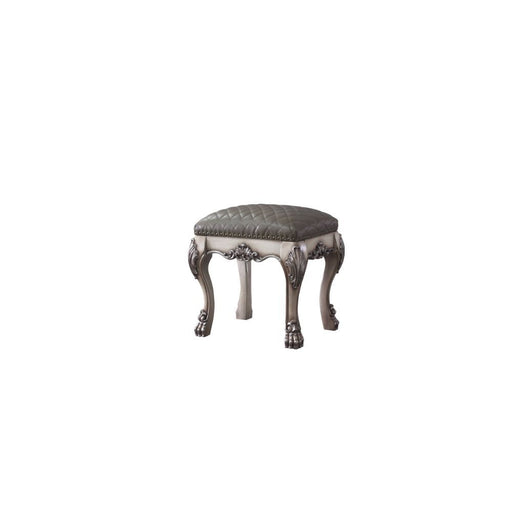 Dresden - Vanity Stool - Vintage Bone White & Synthetic Leather - R&R Furniture Gallery (Fountain Valley, CA)