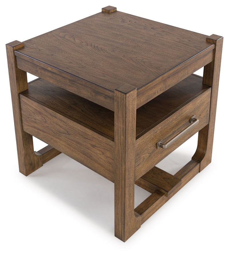 Cabalynn - Square End Table - Light Brown - R&R Furniture Gallery (Fountain Valley, CA)