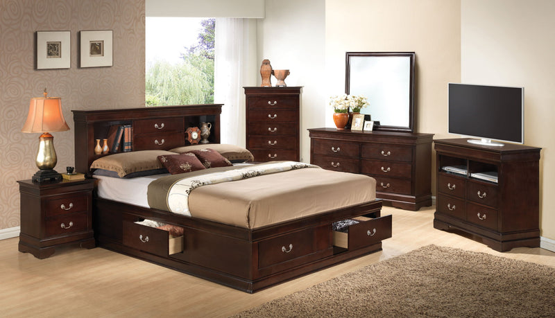 Louis Phillipe - Bookcase Storage Bed - R&R Furniture Gallery (Fountain Valley, CA)