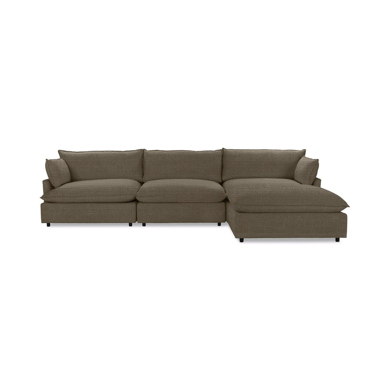 Classic Home Caplan modular sectional in a modern stationary design, featuring plush fabric and customizable seating options.