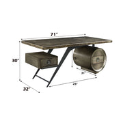 Brancaster - Executive Writing Desk With USB - Bronze Aluminum - R&R Furniture Gallery (Fountain Valley, CA)