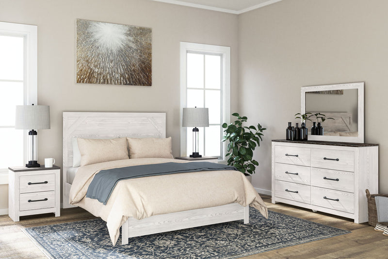 Gerridan - Two Drawer Night Stand - White / Gray - R&R Furniture Gallery (Fountain Valley, CA)