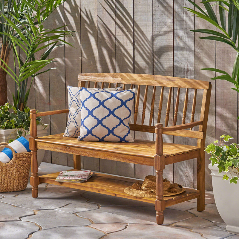 Imperial - Bench With Built In Shelf - R&R Furniture Gallery (Fountain Valley, CA)