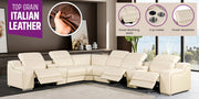 1116 - Power Reclining Italian Leather Sectional - R&R Furniture Gallery (Fountain Valley, CA)