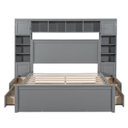 DreamHaus cabinet bed with integrated shelf, all-in-one cabinet, and built-in sockets, showcasing a modern multifunctional furniture piece.