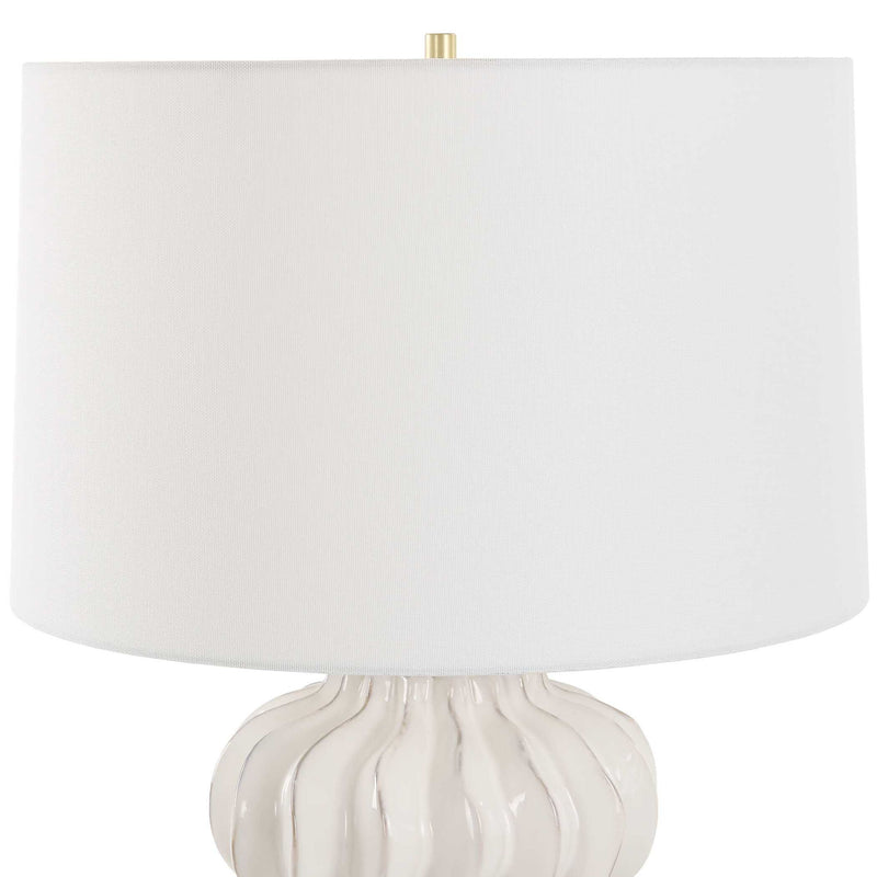 Wrenley - Ridged Table Lamp - White