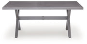 Half Moon Beach - Rectangular Dining Table With Umbrella Option - Gray - R&R Furniture Gallery (Fountain Valley, CA)