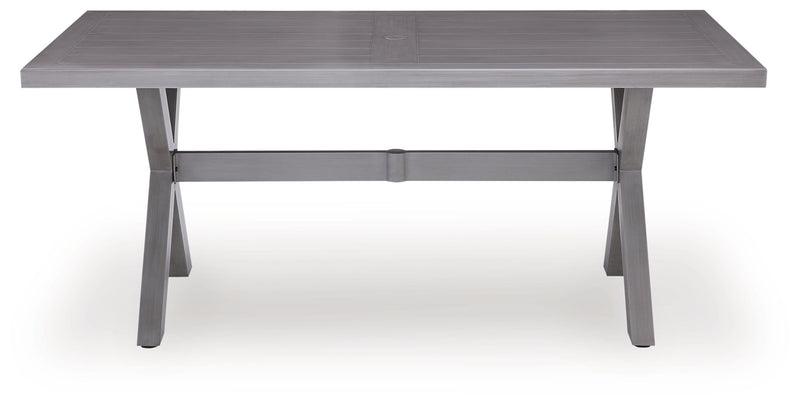 Half Moon Beach - Rectangular Dining Table With Umbrella Option - Gray - R&R Furniture Gallery (Fountain Valley, CA)