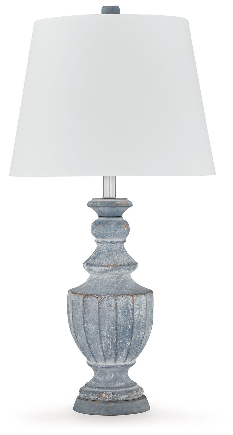 Cylerick - Terracotta Table Lamp - Antique Blue - R&R Furniture Gallery (Fountain Valley, CA)